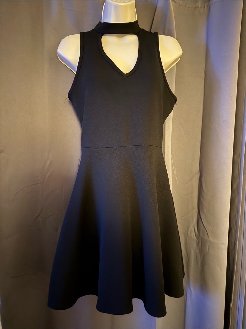 Urban Rose Sleeveless Mini Black Flare Dress